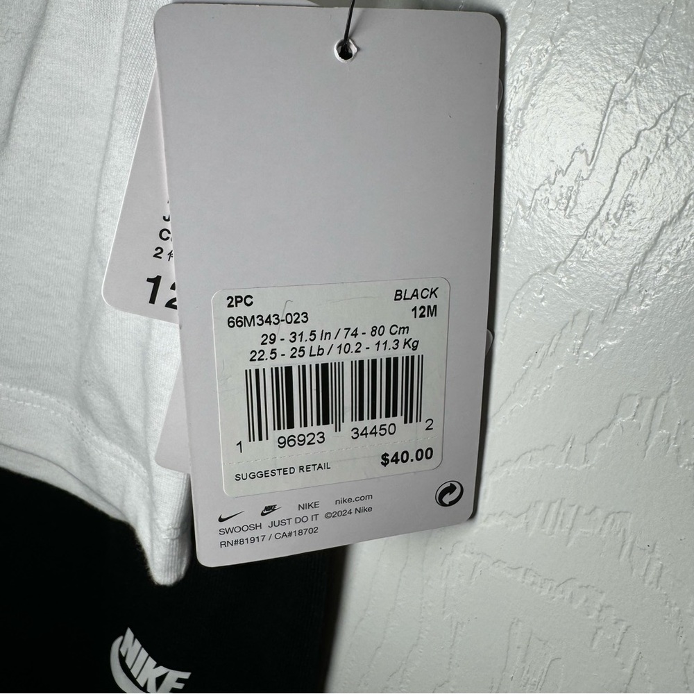 NWT Nike 12 Month Matching pants set. - Picture 5 of 7